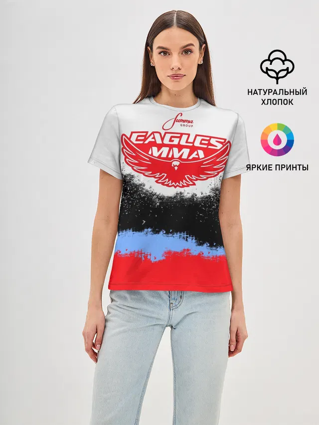 Женская базовая футболка с принтом «MMA — Eagles MMA»
