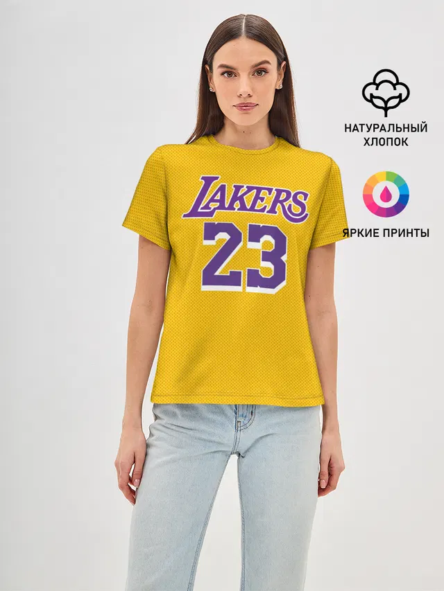Женская базовая футболка с принтом «НБА — James 18-19 LA Lakers home»