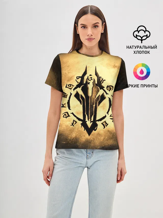 Женская базовая футболка с принтом «Darksiders LOGO»