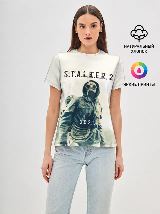 Женская базовая футболка с принтом «Stalker — STALKER 2»