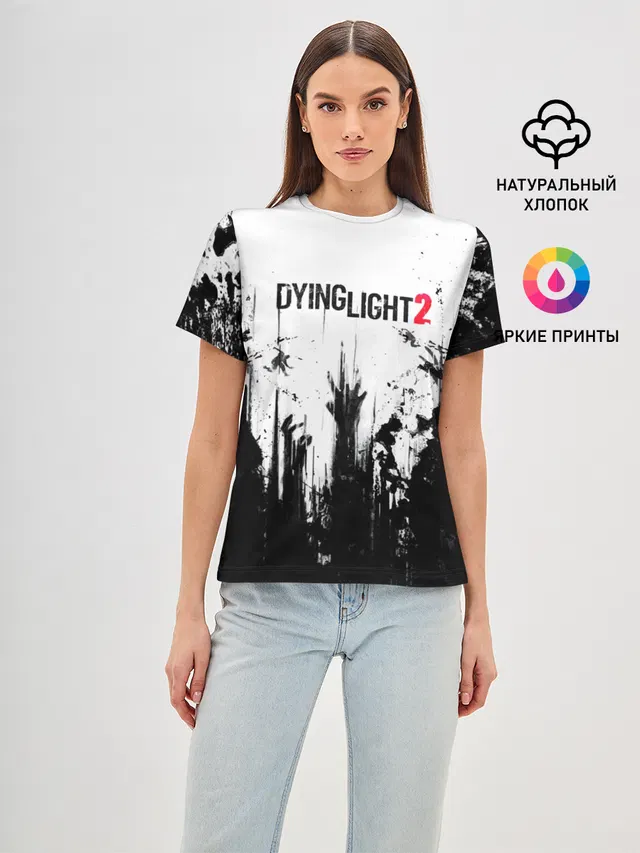 Женская базовая футболка с принтом «Dying Light — Dying Light 2»