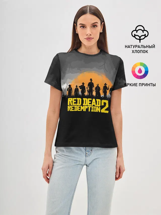 Женская базовая футболка с принтом «Cowboy — RED DEAD REDEMPTION 2»