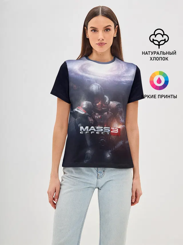 Женская базовая футболка с принтом «Mass Effect 3»