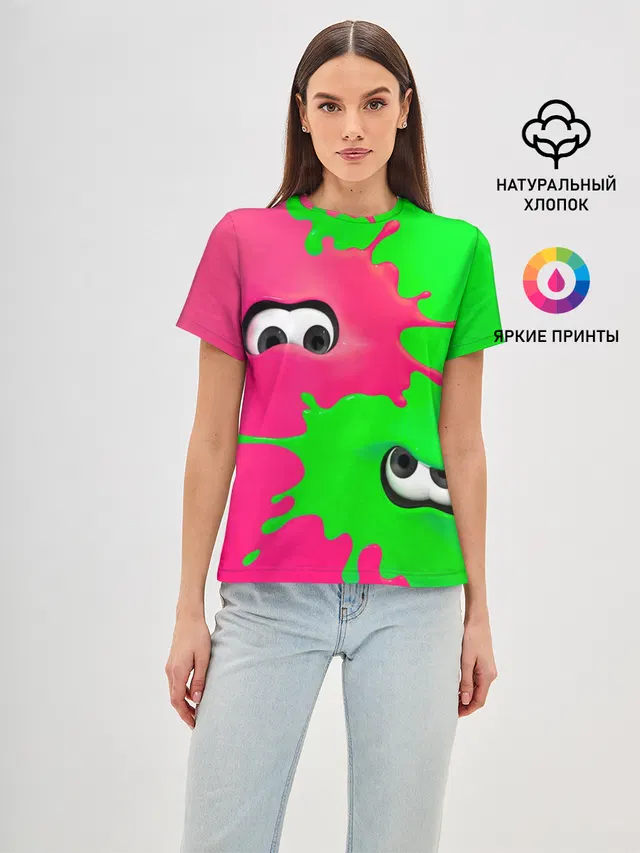 Женская базовая футболка с принтом «Игры — Splatoon»