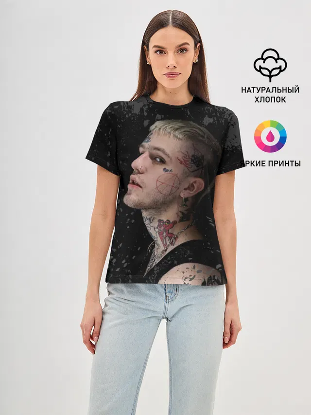 Женская базовая футболка с принтом «Lil Peep»
