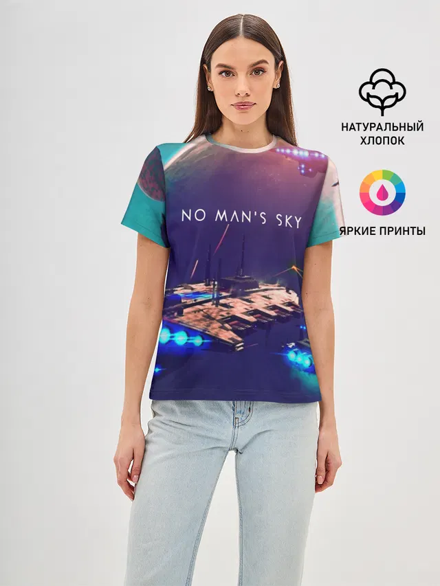 Женская базовая футболка с принтом «No Mans Sky»