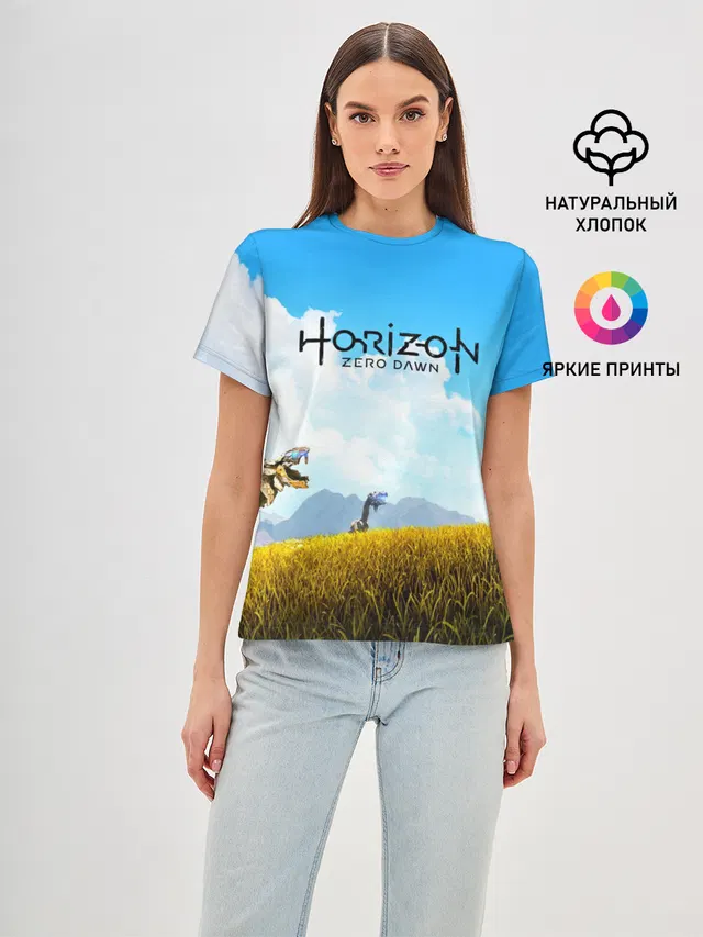 Женская базовая футболка с принтом «Horizon Zero Dawn»
