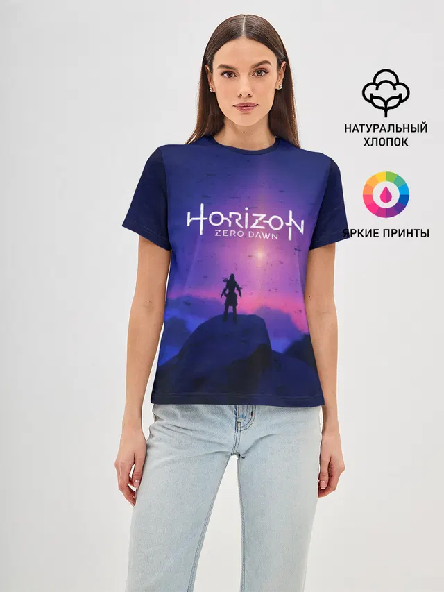 Женская базовая футболка с принтом «Horizon Zero Dawn»