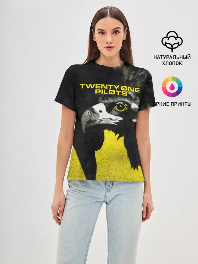 Женская базовая футболка с принтом «Vulture — Twenty One Pilots - Trench»