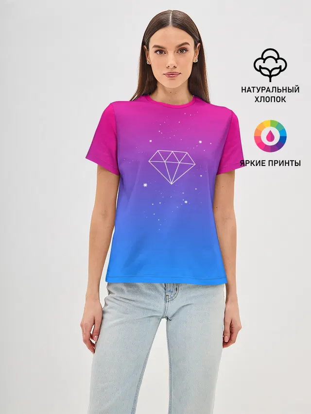 Женская базовая футболка с принтом «Костюмы — Diamond»
