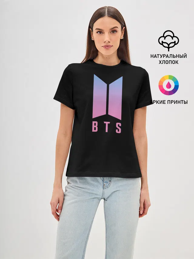 Женская базовая футболка с принтом «BTS Suga»