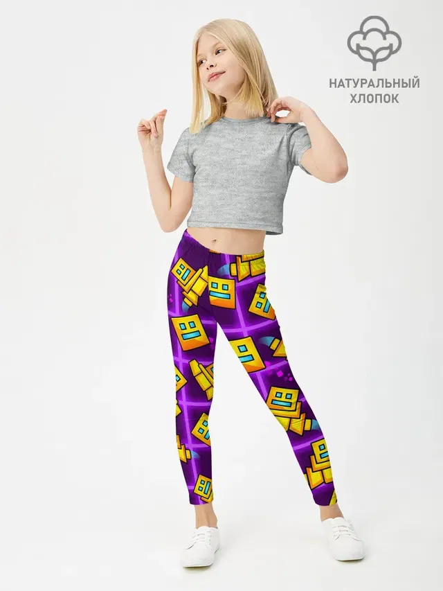 Леггинсы для девочки с принтом «Geometry Dash — GEOMETRY DASH SPACE»