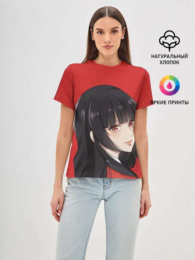 Женская базовая футболка с принтом «Kakegurui Red»