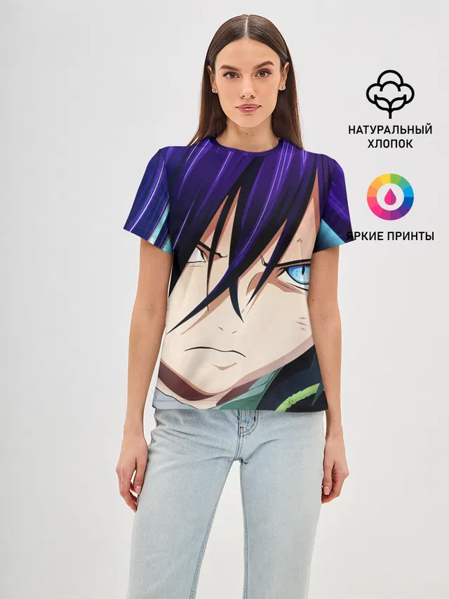 Женская базовая футболка с принтом «Yato from Noragami»
