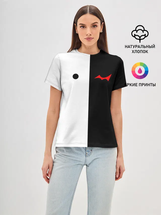 Женская базовая футболка с принтом «MONOKUMA Eyes»