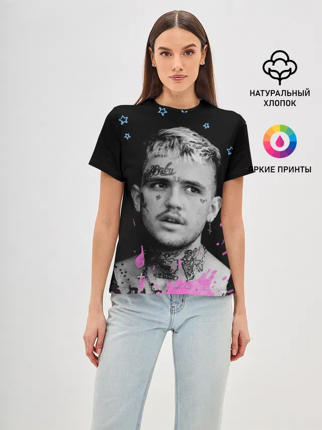 Женская базовая футболка с принтом «Lil Peep — LIL PEEP - Runaway»