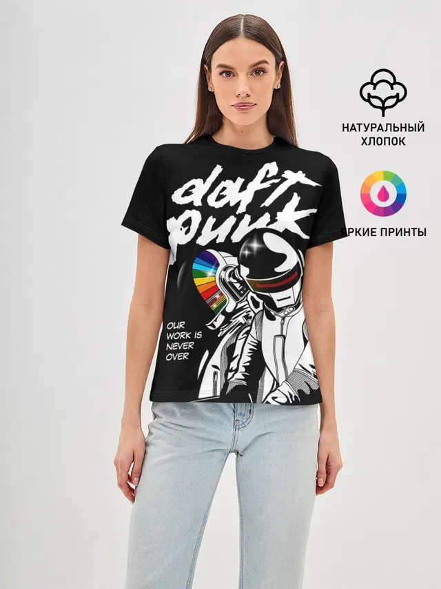 Женская базовая футболка с принтом «Daft Punk»