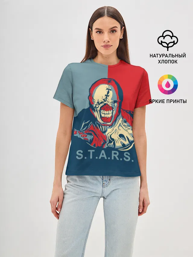 Женская базовая футболка с принтом «Staaars»