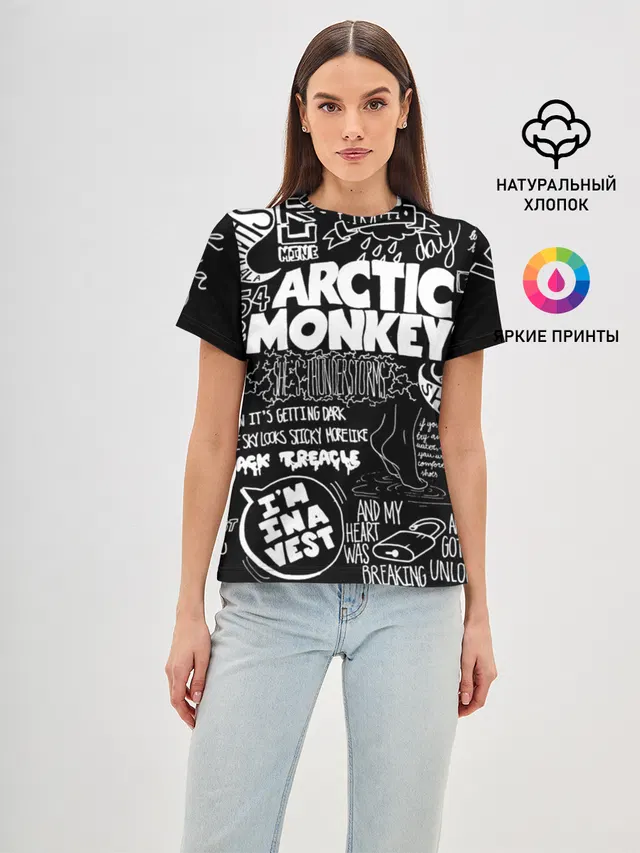 Женская базовая футболка с принтом «Arctic Monkeys»