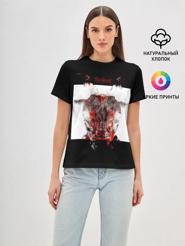 Женская базовая футболка с принтом «Slipknot All Out Life»