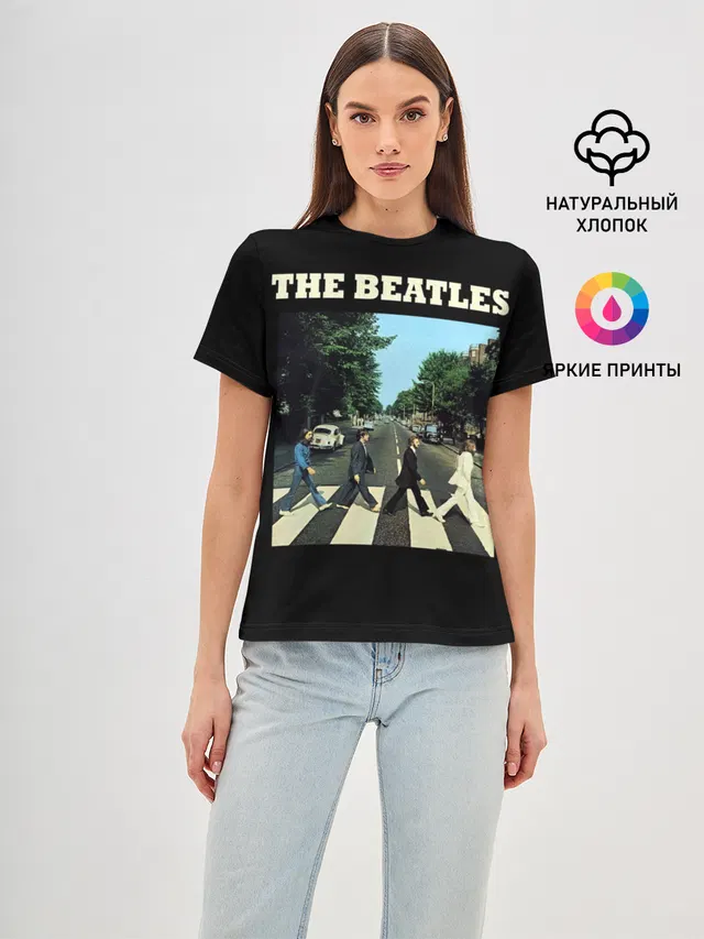 Женская базовая футболка с принтом «The Beatles»