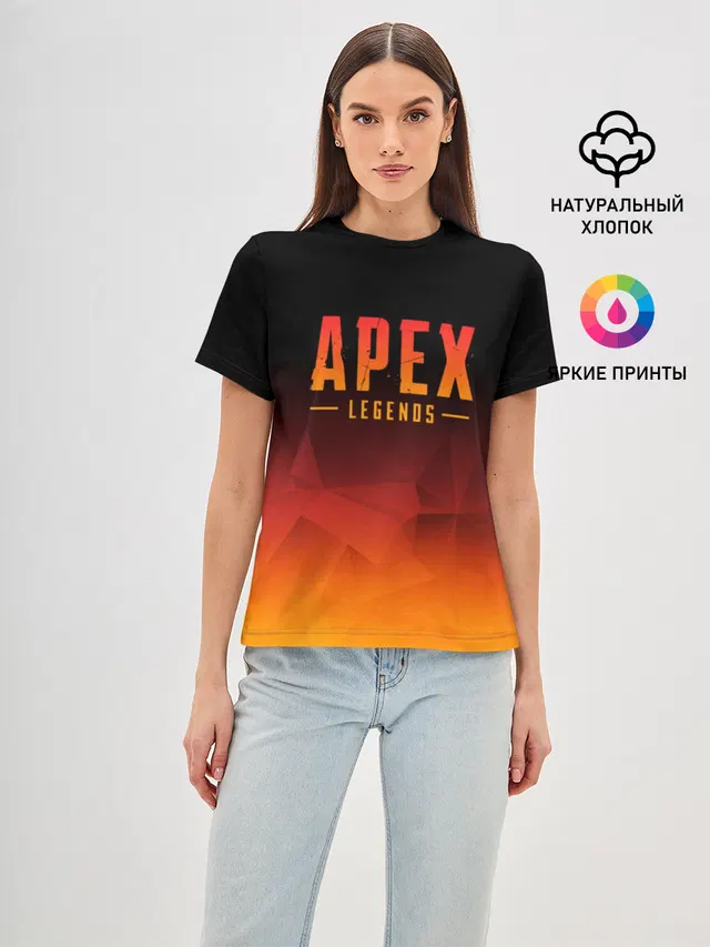 Женская базовая футболка с принтом «Apex Legends Апекс Легендс»
