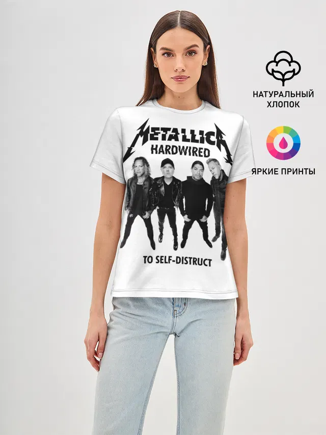 Женская базовая футболка с принтом «Metallica»