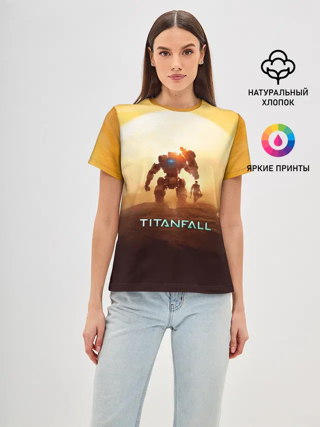 Женская базовая футболка с принтом «Titanfall»