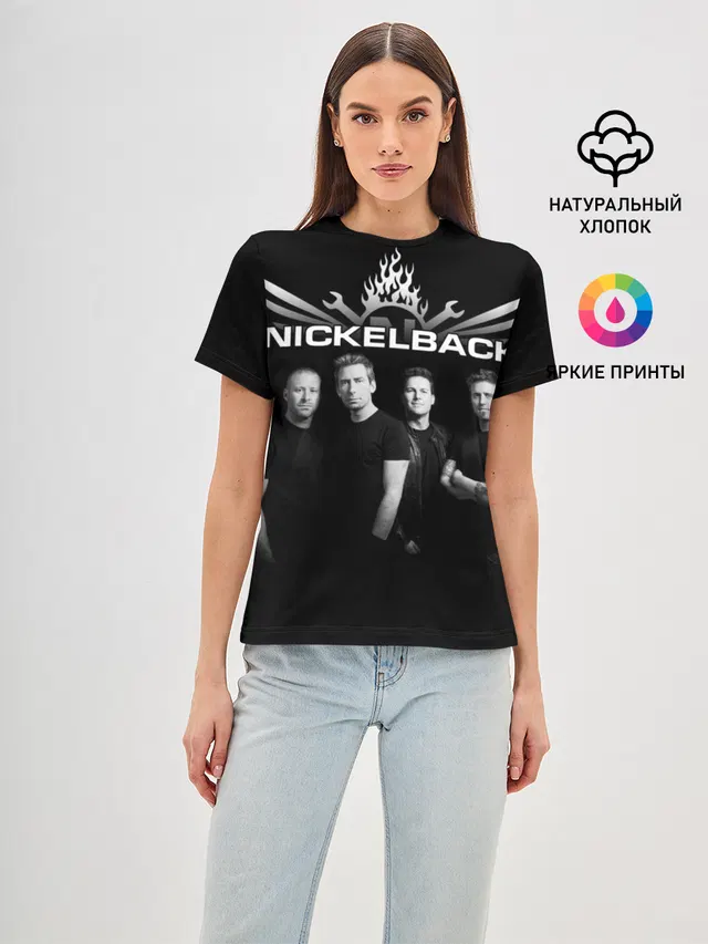 Женская базовая футболка с принтом «Nickelback»