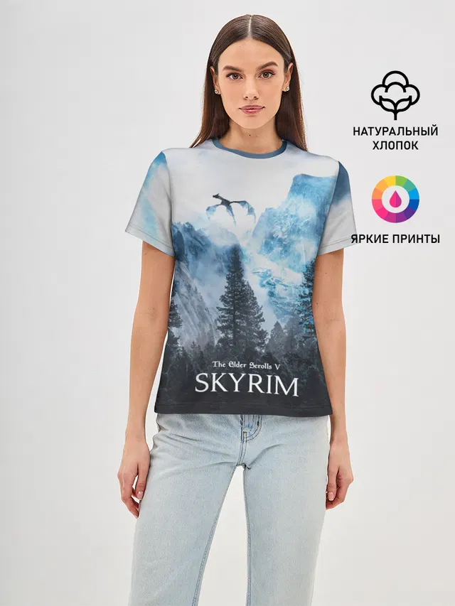 Женская базовая футболка с принтом «The Elder Scrolls — Skyrim»