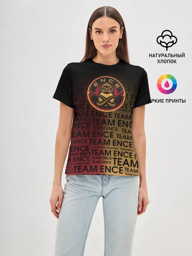 Женская базовая футболка с принтом «Counter-Strike — TEAM ENCE»