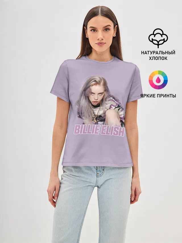 Женская базовая футболка с принтом «Billie Eilish»