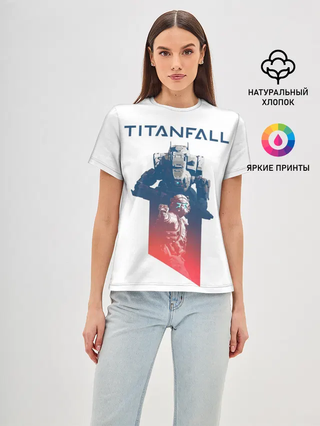 Женская базовая футболка с принтом «Titanfall»