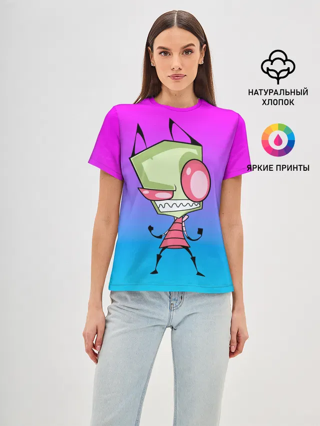 Женская базовая футболка с принтом «Invader Zim — Захватчик Зим»