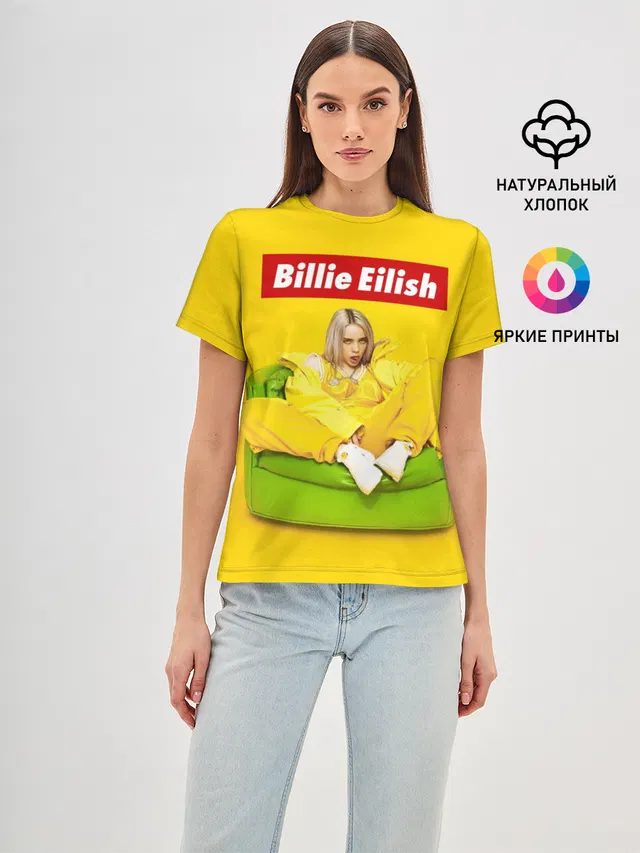 Женская базовая футболка с принтом «Billie Eilish»