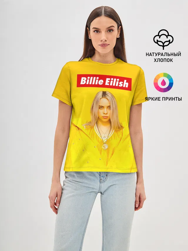 Женская базовая футболка с принтом «Billie Eilish»