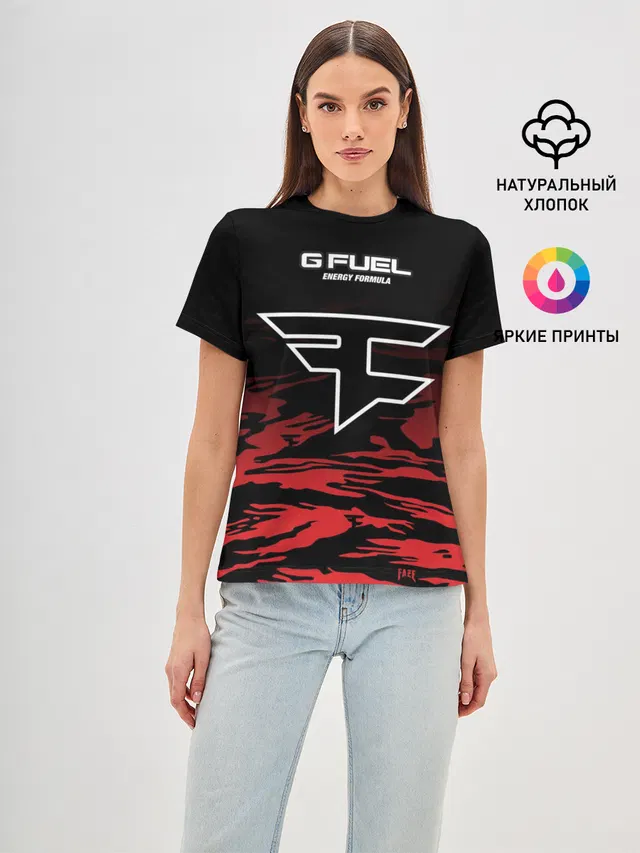Женская базовая футболка с принтом «Counter-Strike — Faze clan - Jersey pro 2019»