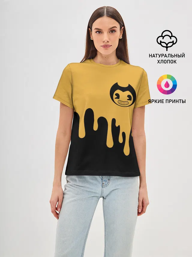 Женская базовая футболка с принтом «Ink drips»