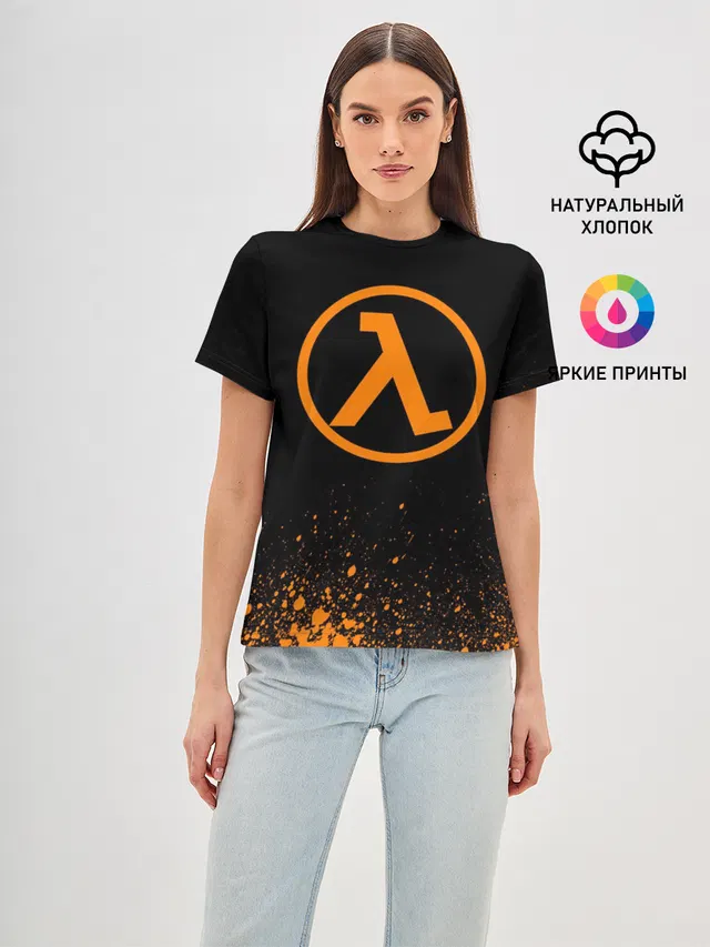 Женская базовая футболка с принтом «Half-Life»