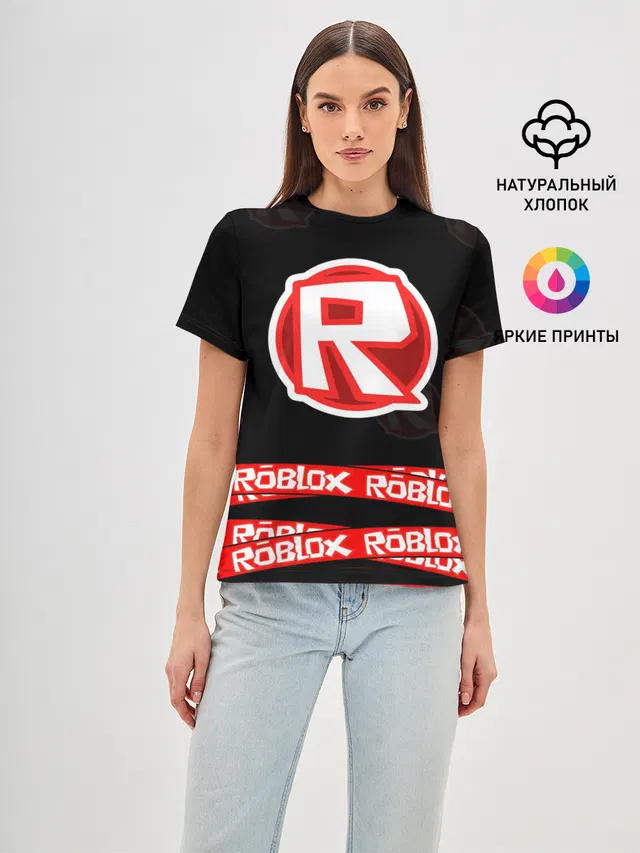 Женская базовая футболка с принтом «Роблокс — Roblox 2»