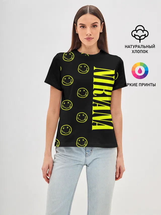 Женская базовая футболка с принтом «Nirvana 2»