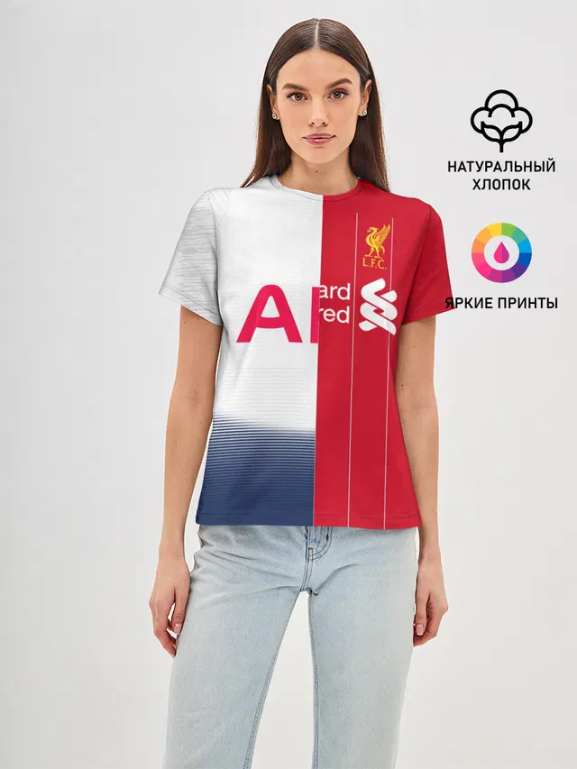 Женская базовая футболка с принтом «Liverpool vs Tottenham»