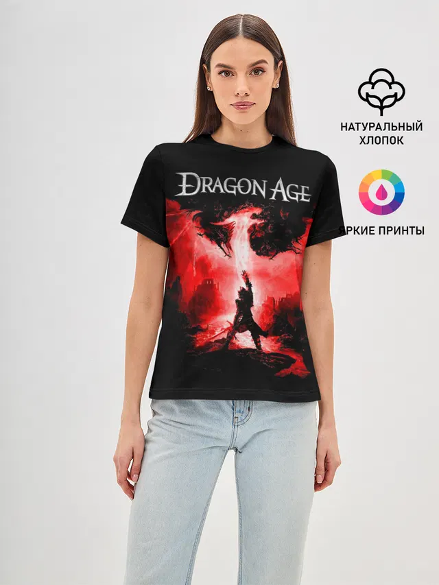 Женская базовая футболка с принтом «Разные игры — Dragon Age»