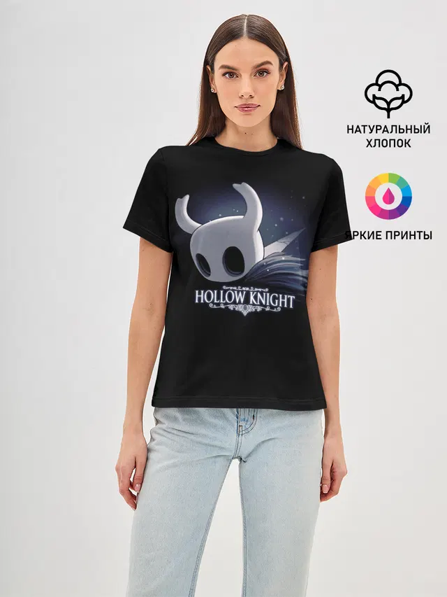 Женская базовая футболка с принтом «Hollow Knight — Hollow Knight 19»