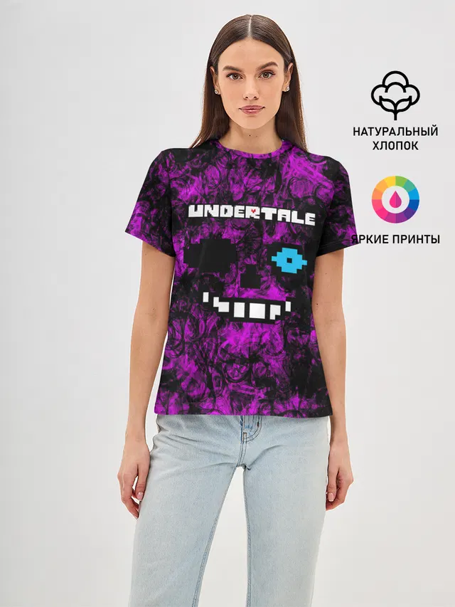 Женская базовая футболка с принтом «Undertale Sans.»