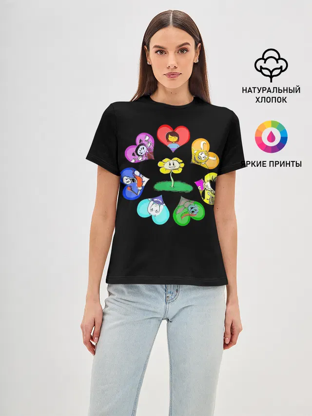 Женская базовая футболка с принтом «Flowey»