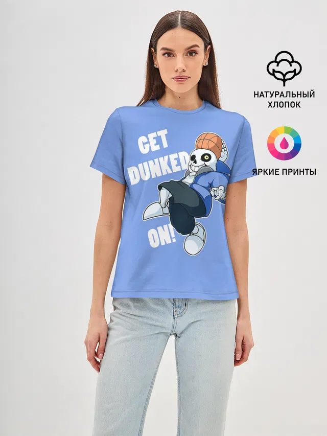 Женская базовая футболка с принтом «GET Dunked»