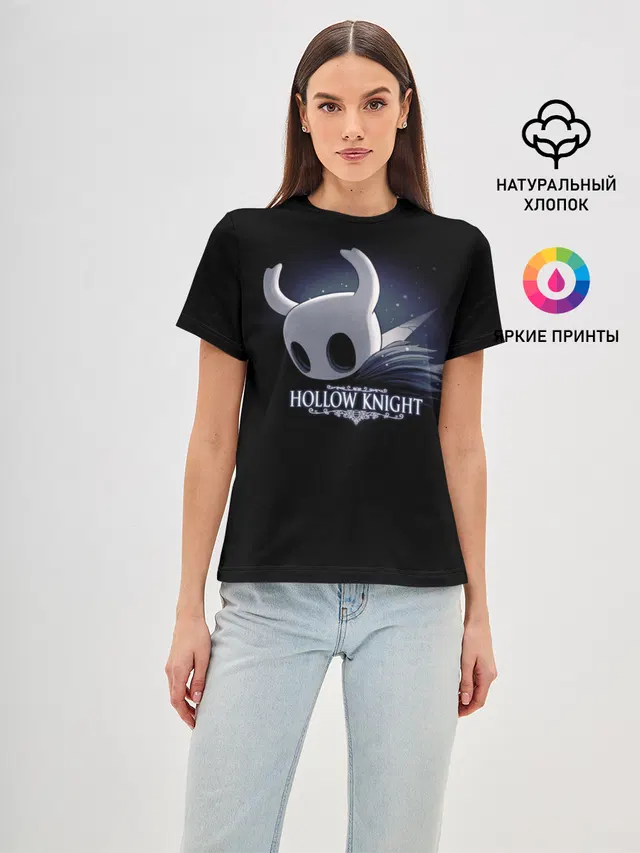 Женская базовая футболка с принтом «Hollow Knight video game»