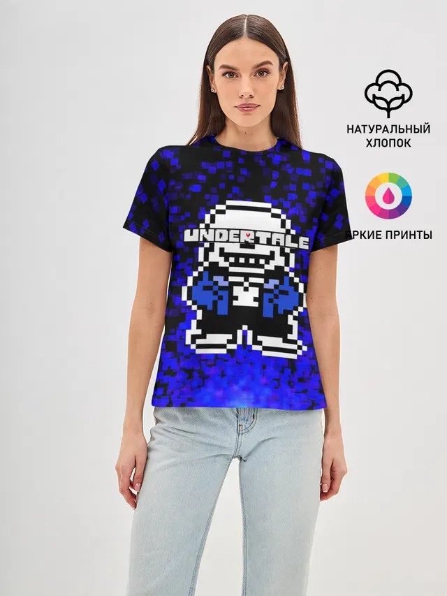 Женская базовая футболка с принтом «Pixel art»