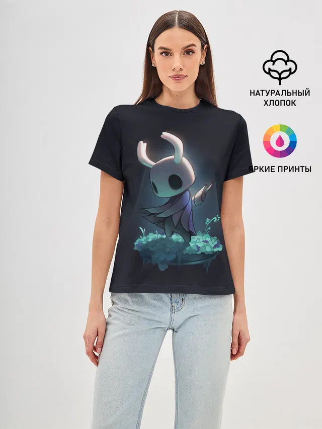 Женская базовая футболка с принтом «Hollow Knight»